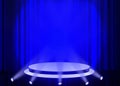 Stage background with spot lights shining on the floor,ready for show and concert in stadium. Royalty Free Stock Photo