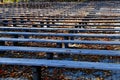 Stage benches in an autumn mood. Royalty Free Stock Photo