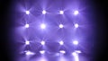 Stage blue lights shine on dark disco. Beams of spotlights illuminating an empty smoky stage in nightclub. Lighting Royalty Free Stock Photo