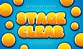 Stage clear cartoon editable text effect with yellow color Royalty Free Stock Photo