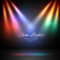 Stage with colorful lights background Royalty Free Stock Photo
