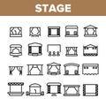 Stage Construction Collection Icons Set Vector