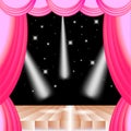 Stage curtain and lighting on stage vector Royalty Free Stock Photo