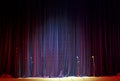 Stage curtain and microphones