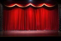 stage curtains with footlights Royalty Free Stock Photo