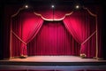 stage curtains with footlights Royalty Free Stock Photo