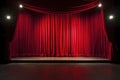 stage curtains with footlights Royalty Free Stock Photo