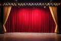 stage curtains with footlights Royalty Free Stock Photo