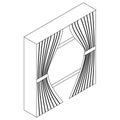 Stage curtains icon, isometric 3d style Royalty Free Stock Photo