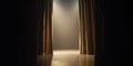 Stage Curtains Opening With Spotlight On Empty Theater Stage. Anticipation Of A Performance Royalty Free Stock Photo