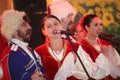 On stage are dancers and singers, actors, chorus members, dancers of the corps de ballet and soloists of the Cossack ensemble