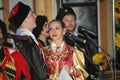 On stage are dancers and singers, actors, chorus members, dancers of the corps de ballet and soloists of the Cossack ensemble