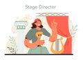 Stage director concept. Theater show maker leading a dramaturgy Royalty Free Stock Photo