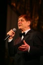 On the stage an elderly singer in the strict men's suit with a bow tie - singer Edward Hill ( Mr. Trololo ) Royalty Free Stock Photo