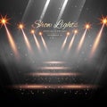 Stage enterance with spot lights Royalty Free Stock Photo