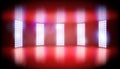 Red lights on the stage before the show. Vector illustration. Royalty Free Stock Photo