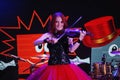 On stage, the expressive red-haired violinist Maria Bessonova