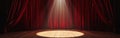 Stage With Red Curtain and Spotlight Royalty Free Stock Photo