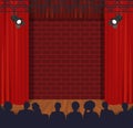 Stage hall, theater scene with red curtain Royalty Free Stock Photo