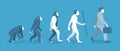 Stage of Human Evolution from Monkey to Businessman. Vector Royalty Free Stock Photo