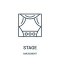 stage icon vector from amusement collection. Thin line stage outline icon vector illustration Royalty Free Stock Photo