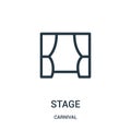 stage icon vector from carnival collection. Thin line stage outline icon vector illustration Royalty Free Stock Photo