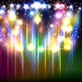 Stage, light, spotlight, fireworks empty scene illustration Royalty Free Stock Photo