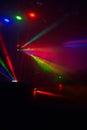 Stage lights in action at the concert. Lights show. Lazer show. Royalty Free Stock Photo