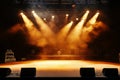 Stage lights illuminating empty concert stage Royalty Free Stock Photo