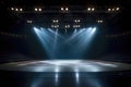 stage lights illuminating an empty theater stage