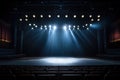 stage lights illuminating an empty theater stage