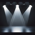 Stage Lights Illuminating the Spotlight for Performances Royalty Free Stock Photo