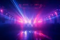 Stage lights in a nightclub, close-up, toned image Royalty Free Stock Photo