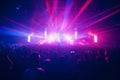 Stage lights in a nightclub, close-up, toned image