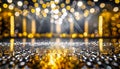 a stage lights nightclub disco bokeh neon karaoke show theater glowing concert spotlight performance glow event party shiny night Royalty Free Stock Photo