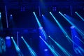 Stage lights and spotlights abstract blue bright background