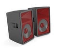 Stage loudspeakers on white Royalty Free Stock Photo