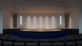 Stage mock up 3d rendering. empty wall screen template