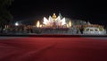 The stage for offerings during the Vesak celebration in the courtyard of Borobudur Temple