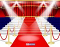 Set of realistic red theater or curtain red blind curtain stage or red theater background illustration Royalty Free Stock Photo