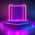 Stage with pink and red tone lights abstract neon light background. Royalty Free Stock Photo