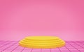 Stage podium with abstract grid. copy space. Interior Background for Product Presentation. 3d rendering Royalty Free Stock Photo