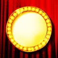 Stage podium with ceremonial red carpet and lighting Royalty Free Stock Photo