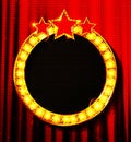 Stage podium with ceremonial red carpet and lighting Royalty Free Stock Photo