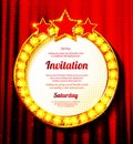 Stage podium with ceremonial red carpet and lighting Royalty Free Stock Photo