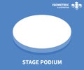 Stage podium icon. Isometric template for web design in flat 3D style. Vector illustration Royalty Free Stock Photo