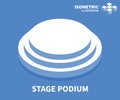 Stage podium icon. Isometric template for web design in flat 3D style. Vector illustration