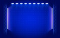 Stage podium with lighting, Stage Podium Scene with for Award Ceremony on blue Background Royalty Free Stock Photo