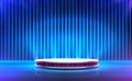 Stage podium with lighting, Stage Podium Scene with for Award Ceremony on color Background. Vector Royalty Free Stock Photo