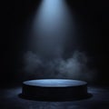 Stage Podium Scene illuminated by spotlight. Award ceremony concept. Stage backdrop. Royalty Free Stock Photo